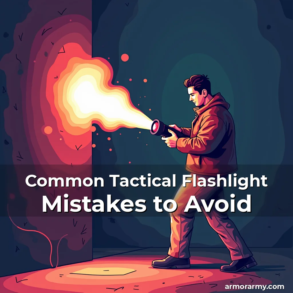 Artistic representation for Common Tactical Flashlight Mistakes to Avoid